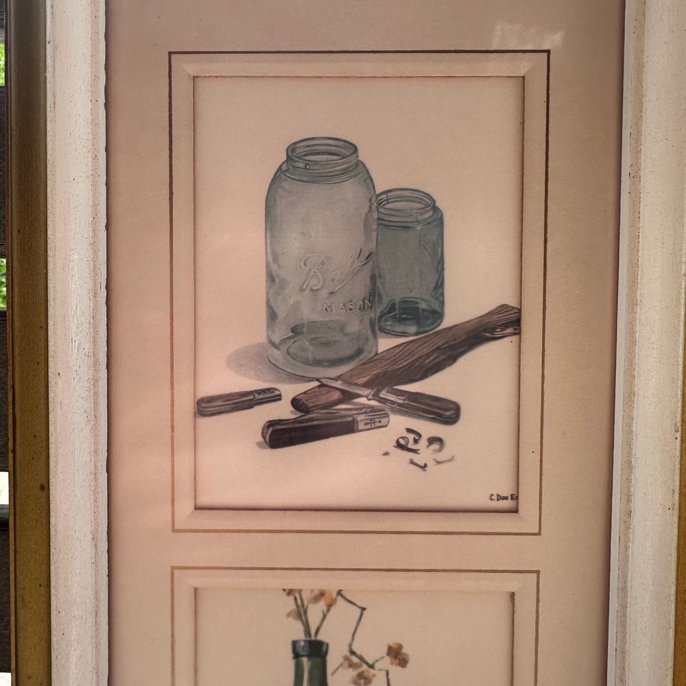 Vintage Cape Shore Framed Note Cards Triptych - Henk Bos & Don Ensor Still Life - Picture 11 of 16